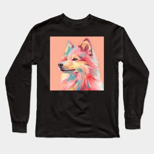 Retro Finnish Spitz: Pastel Pup Revival Long Sleeve T-Shirt